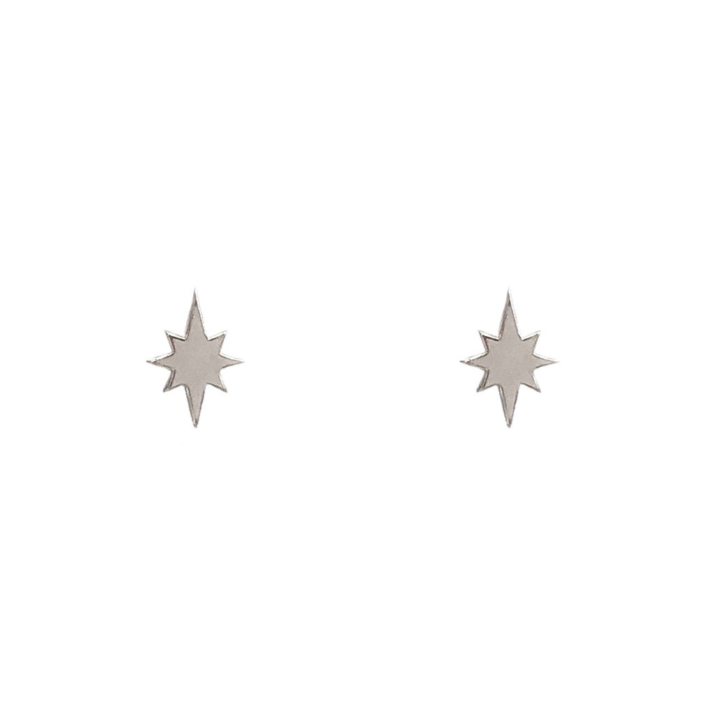 Sterling silver astral star stud earrings by Jade Rabbit Design
