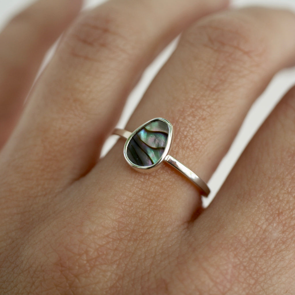 Sterling Silver Pāua Ring (Edition 6)