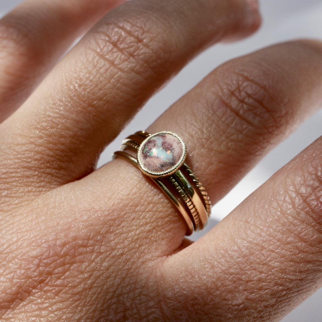 9ct Yellow Gold Opal Mirage Ring