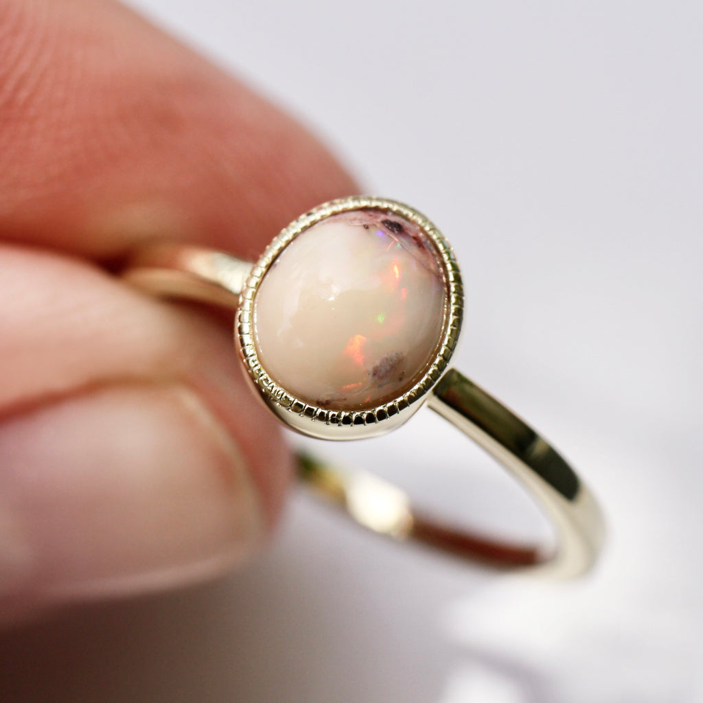 9ct Yellow Gold Opal Meringue Ring