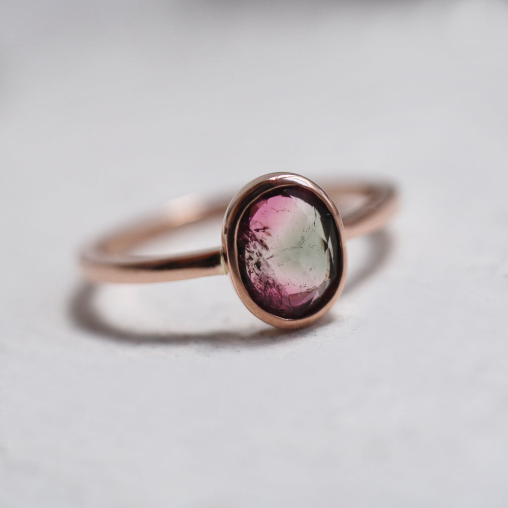 9ct Rose Gold Tourmaline Petal Ring