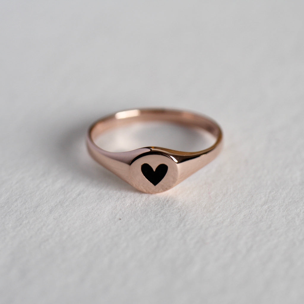 Black Heart Signet Ring