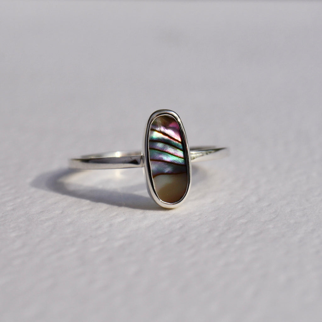 Sterling Silver Pāua Ring (Edition 8)