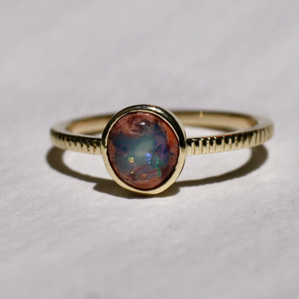 9ct Yellow Gold Milky Way Opal Ring