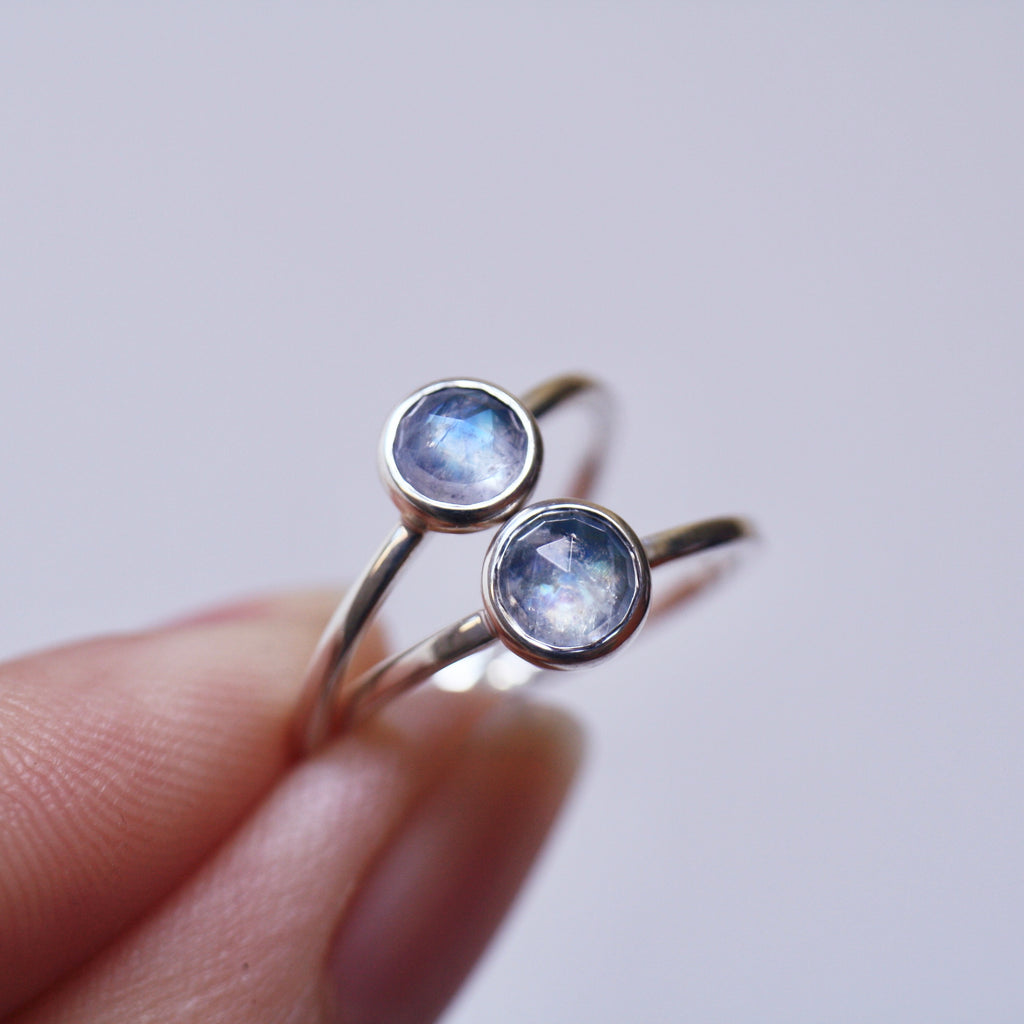 Rose Cut Moonstone Ring