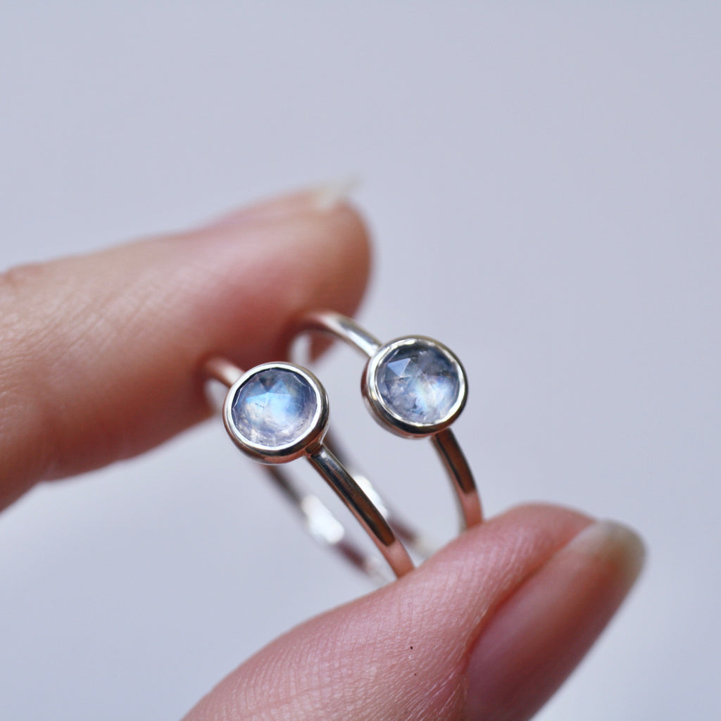 Rose Cut Moonstone Ring