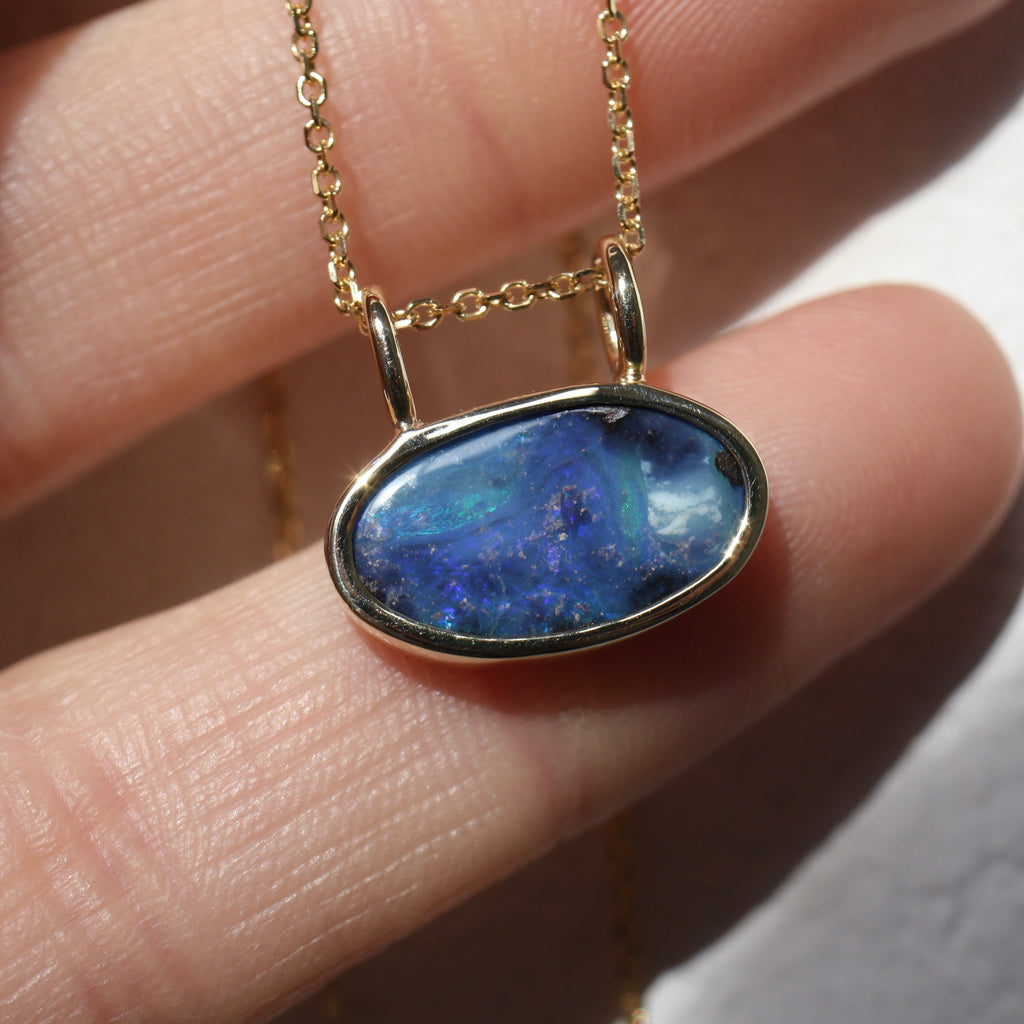 9ct Gold Boulder Opal Necklace