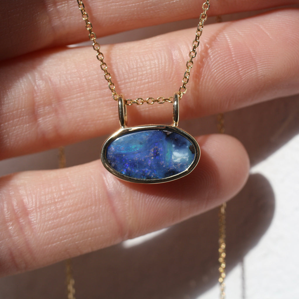 9ct Gold Boulder Opal Necklace