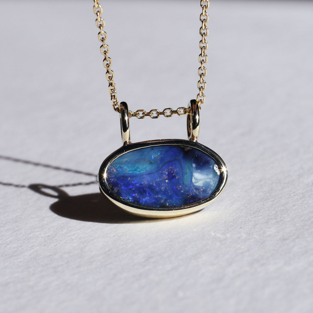 9ct Gold Boulder Opal Necklace by Jade Rabbit Design | Jade Rabbit
