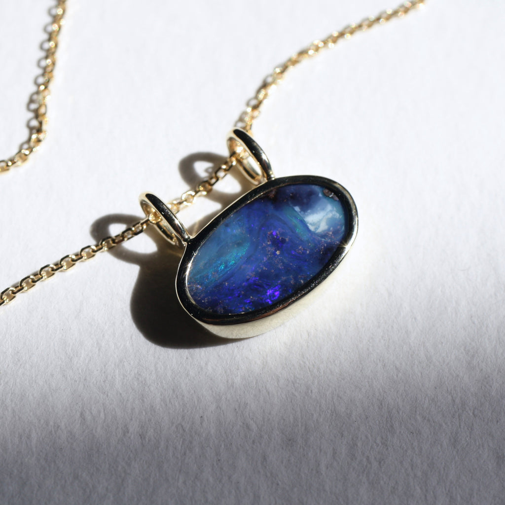 9ct Gold Boulder Opal Necklace