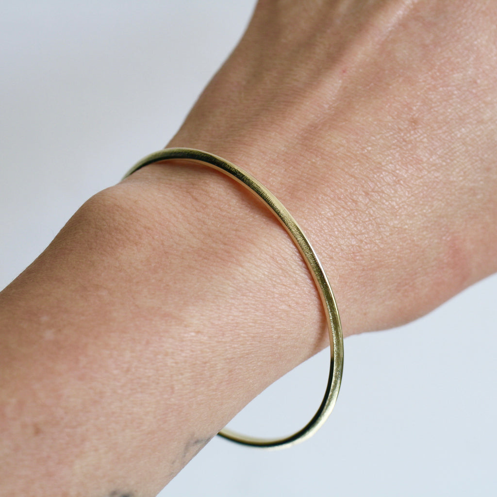 Knife Edge Textured Bangle