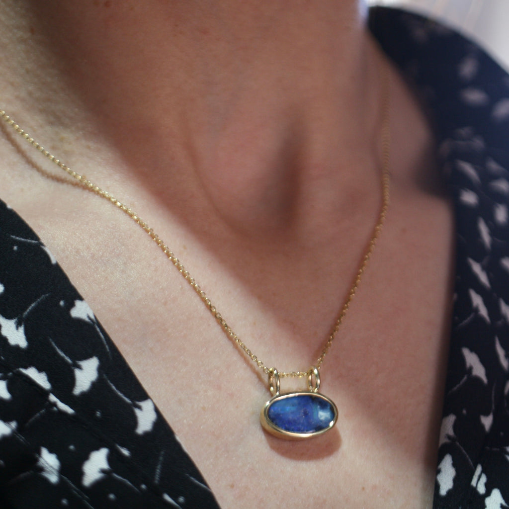 9ct Gold Boulder Opal Necklace