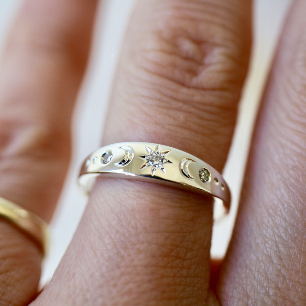 Starry Night Diamond Cluster Ring