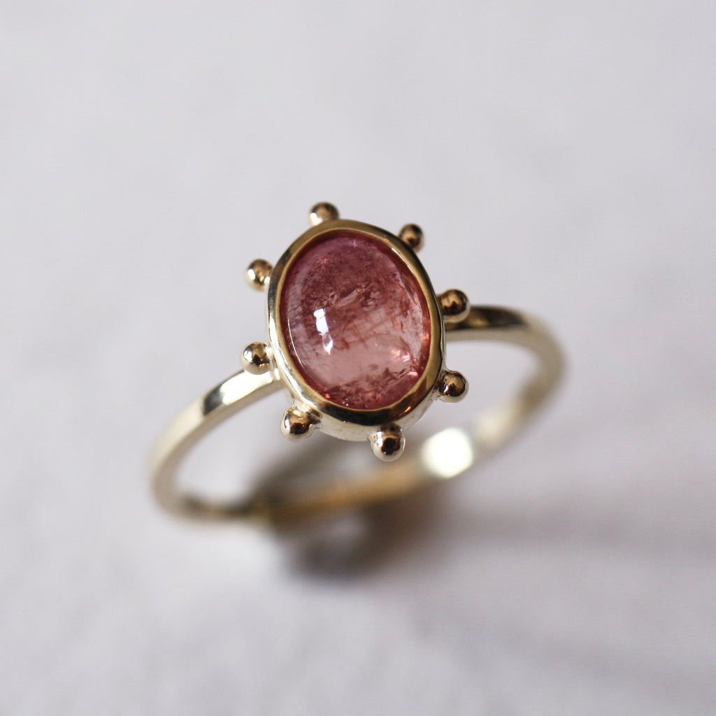 9ct Yellow Gold Pink Blush Tourmaline Ring