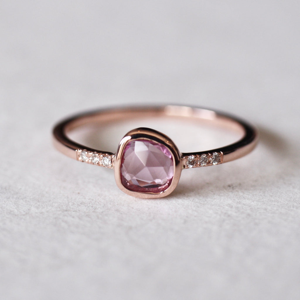 9ct Rose Gold Pink Sapphire Ring