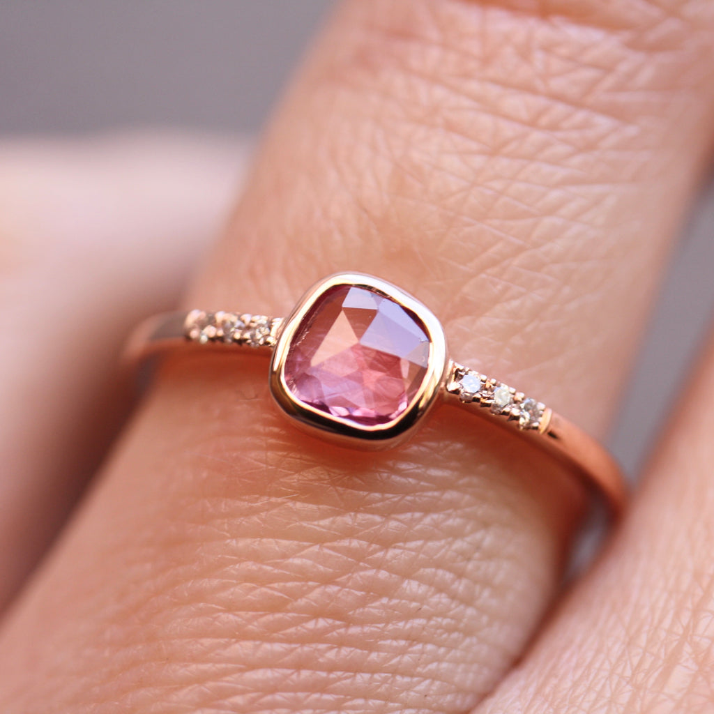 9ct Rose Gold Pink Sapphire Ring
