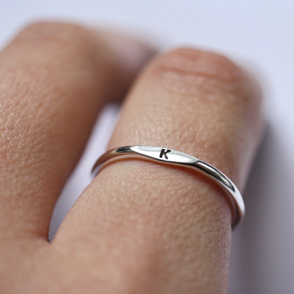 Personalised Initial Stack Ring