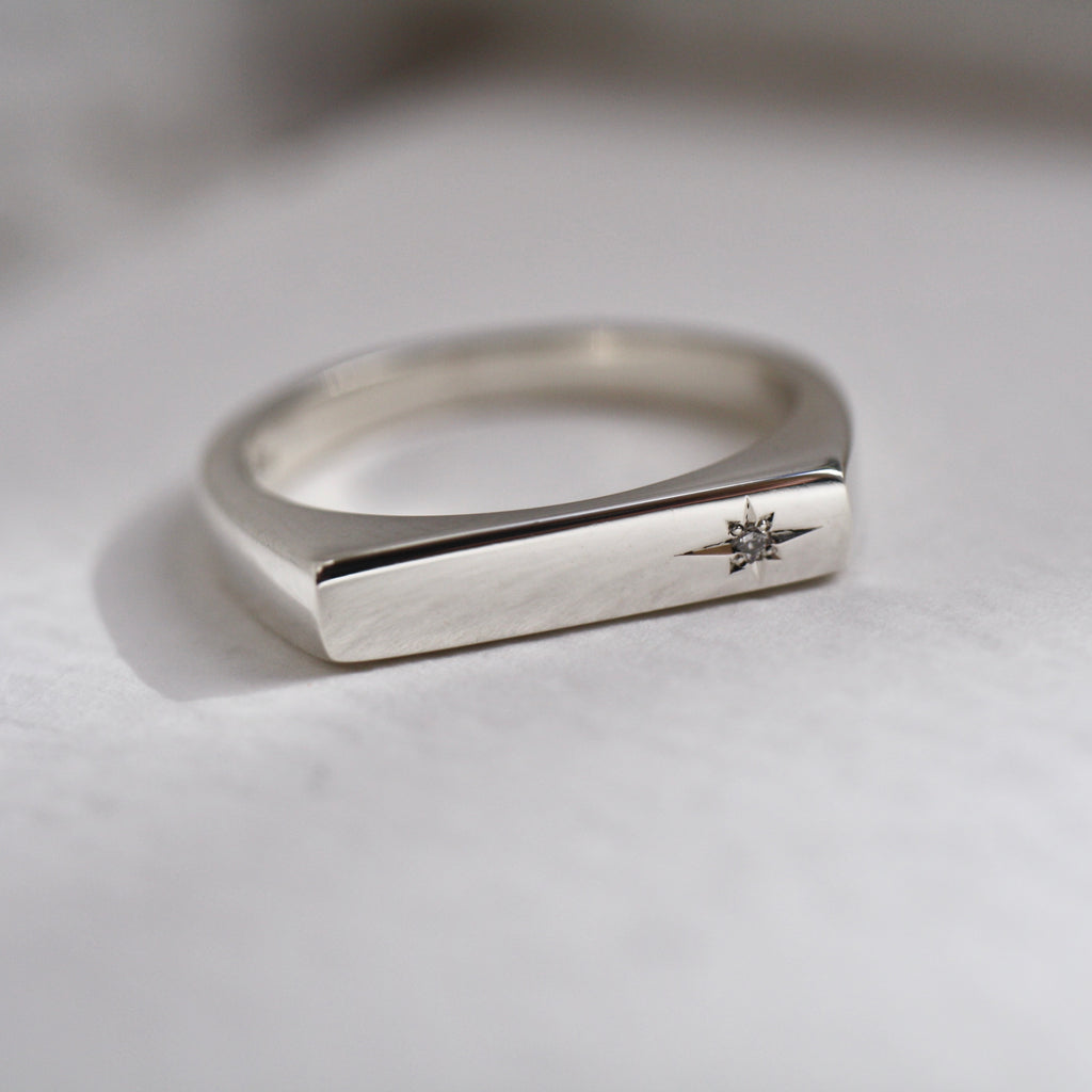 Celestial Bar Signet Ring