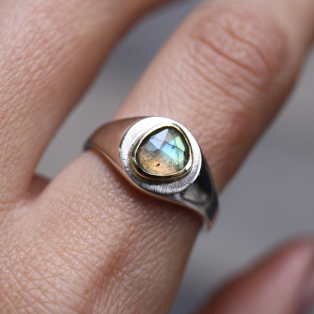 Labradorite Signet Ring