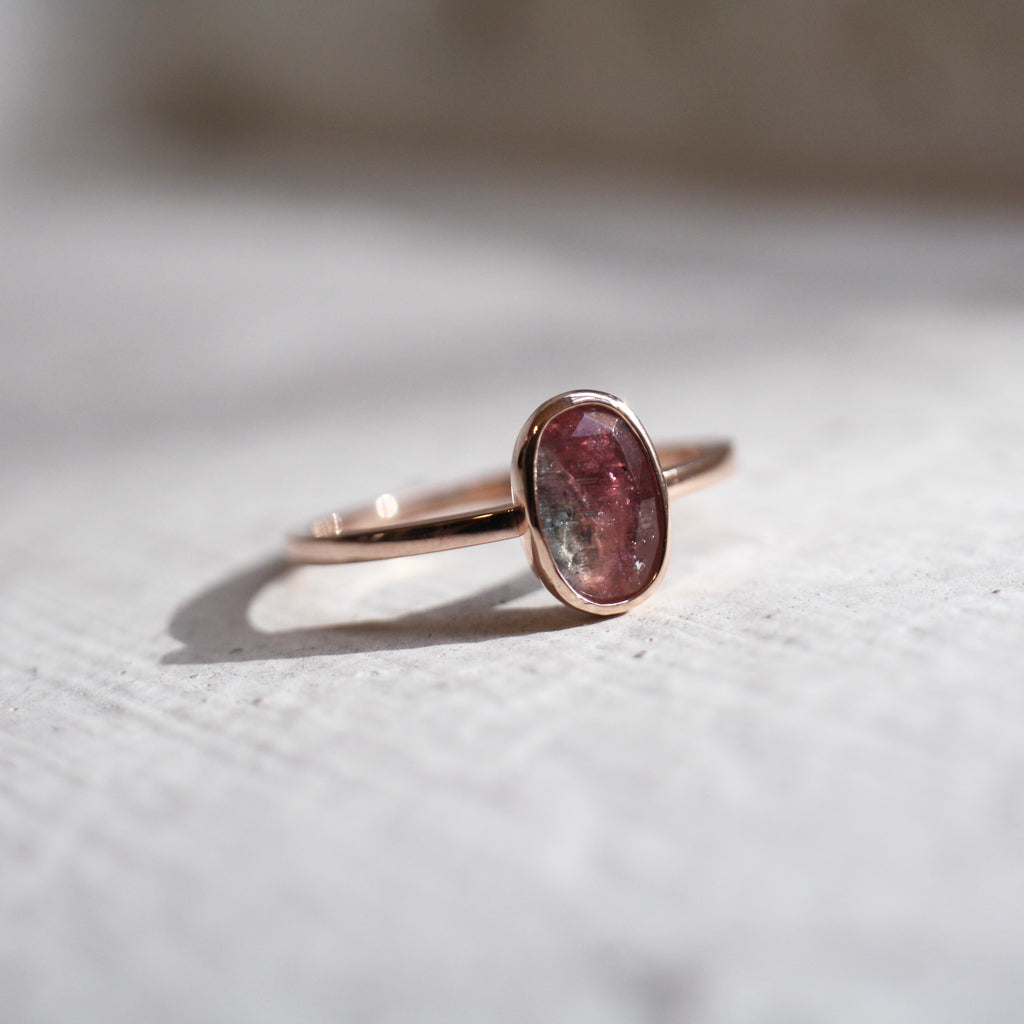 9ct Rose Gold Pastel Tourmaline Ring