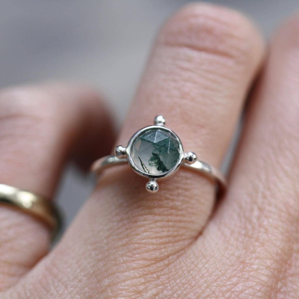 Sterling Silver Moss Agate Ring