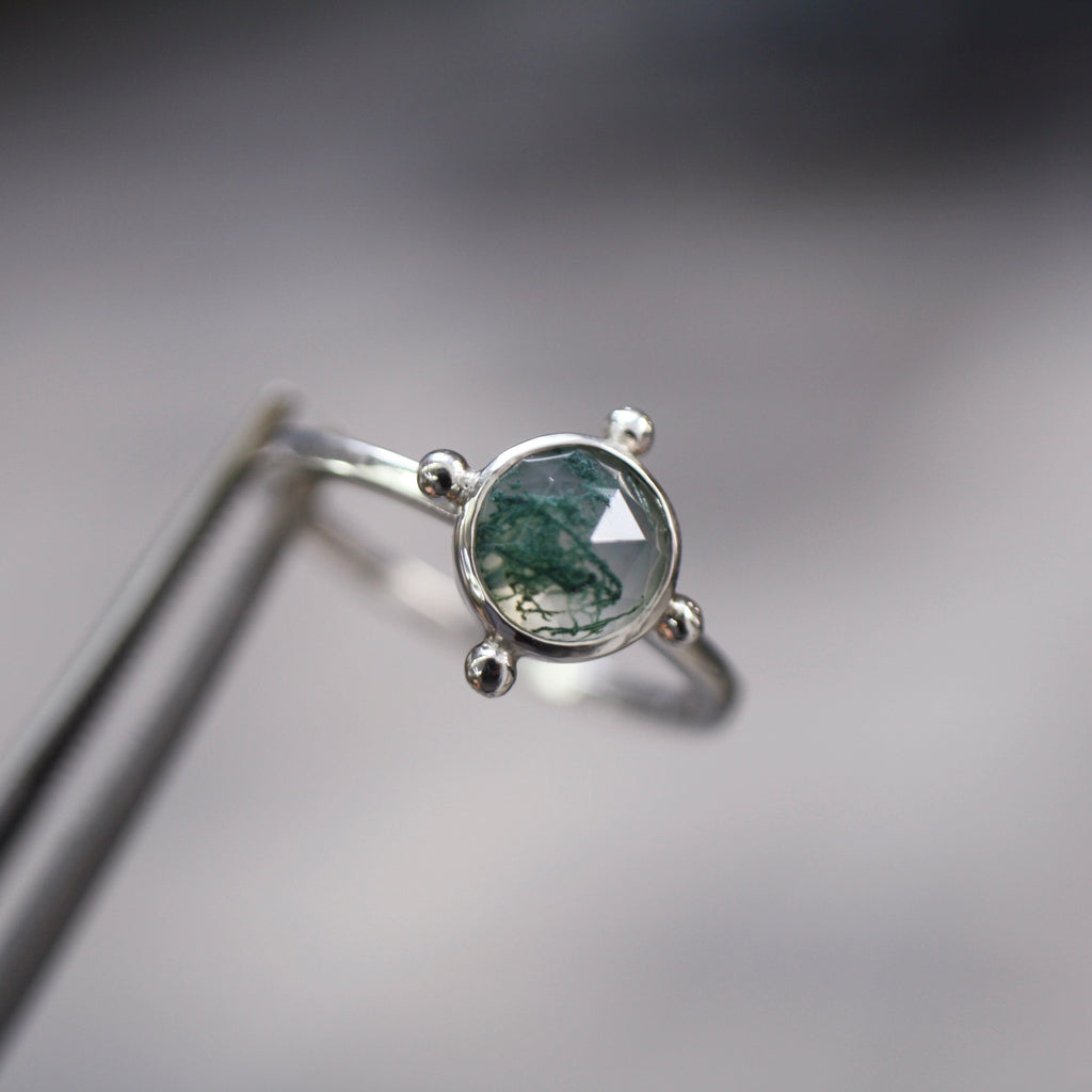 Sterling Silver Moss Agate Ring