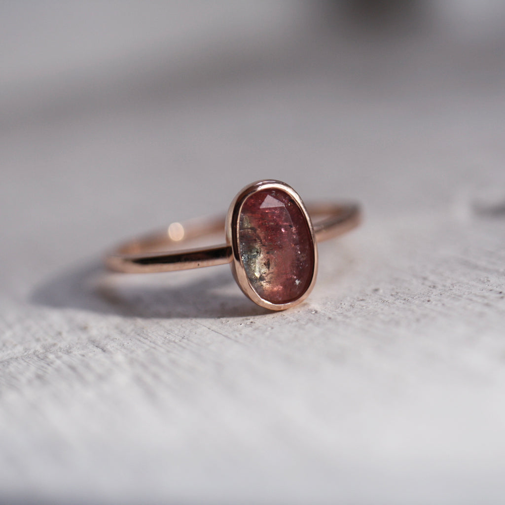 9ct Rose Gold Pastel Tourmaline Ring