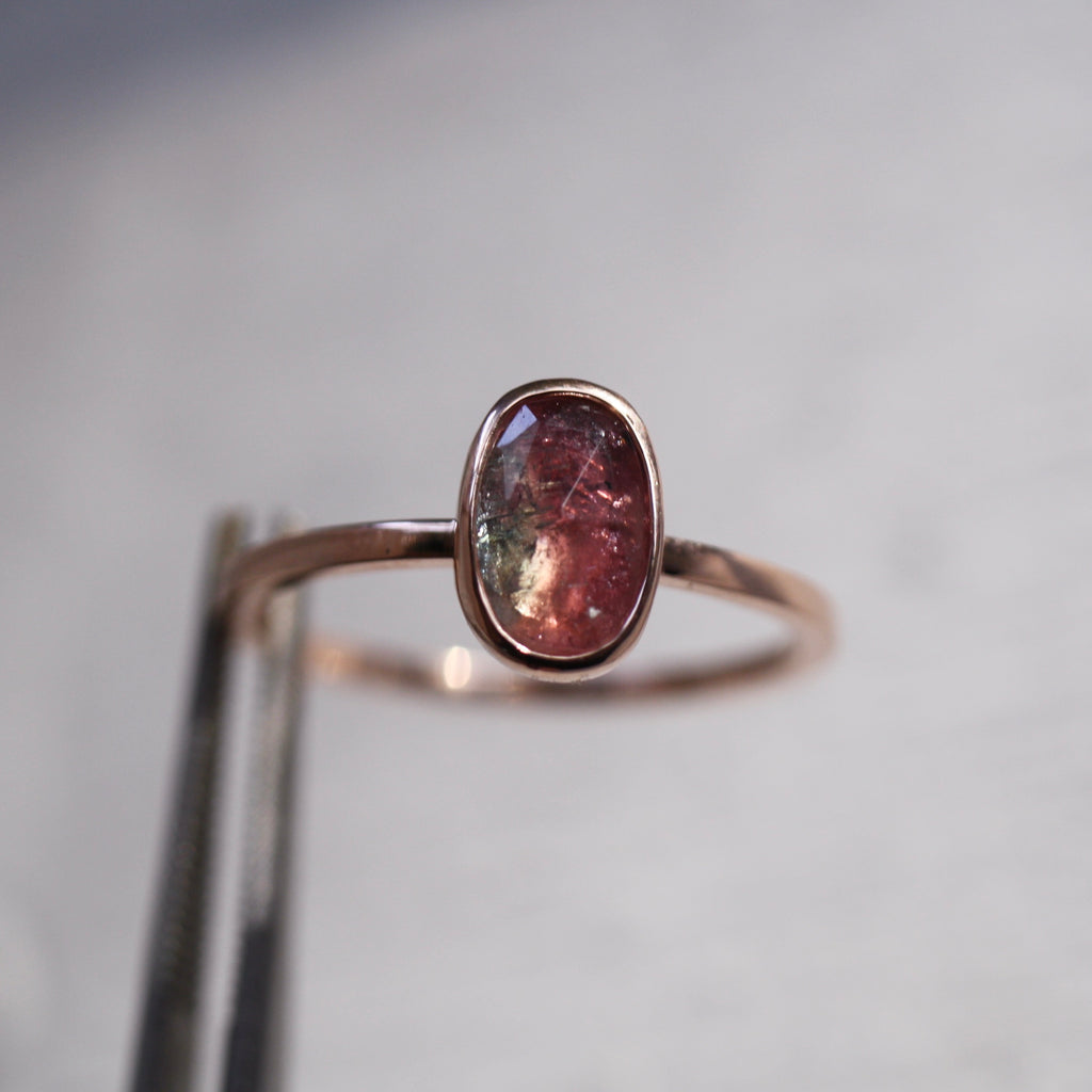 9ct Rose Gold Pastel Tourmaline Ring