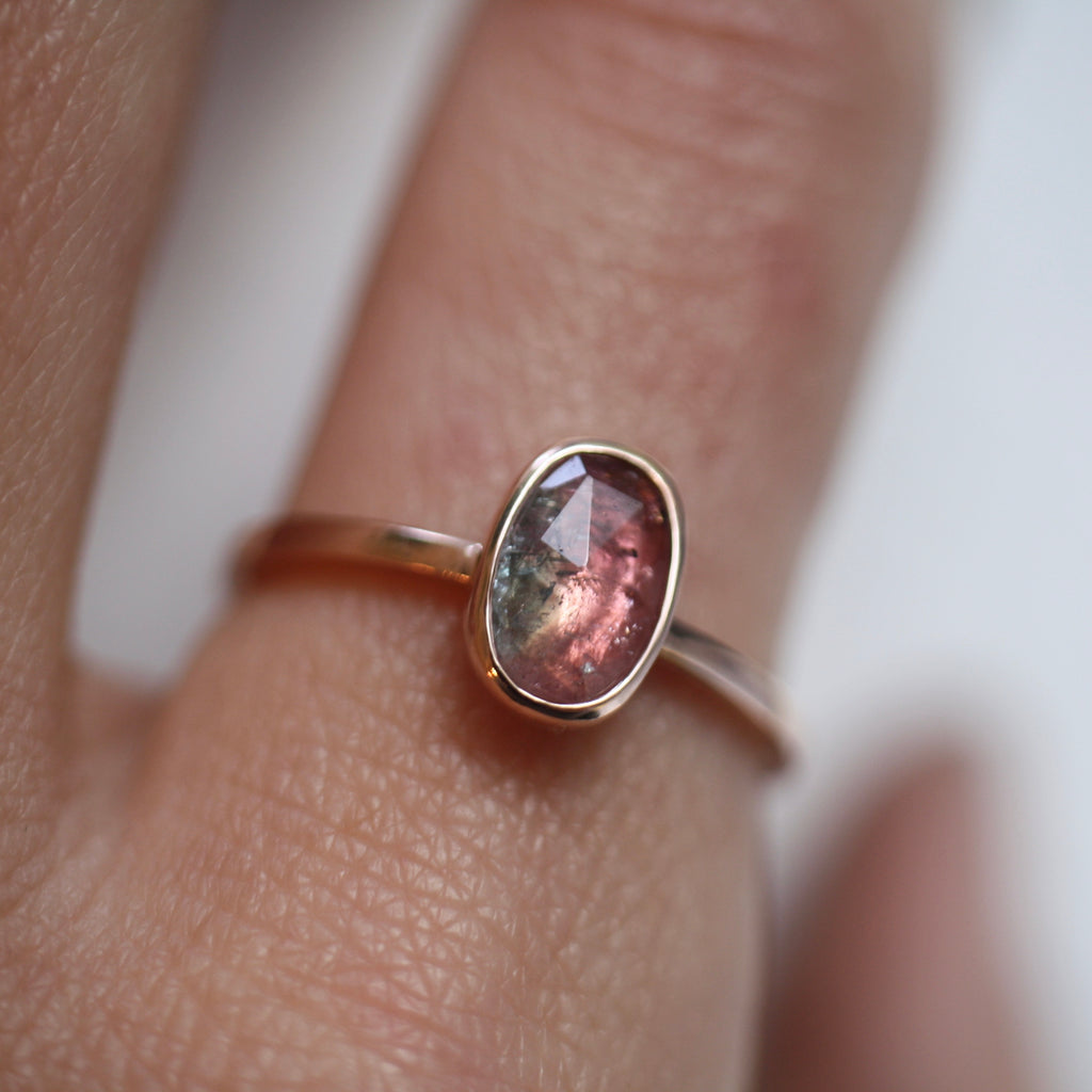 9ct Rose Gold Pastel Tourmaline Ring