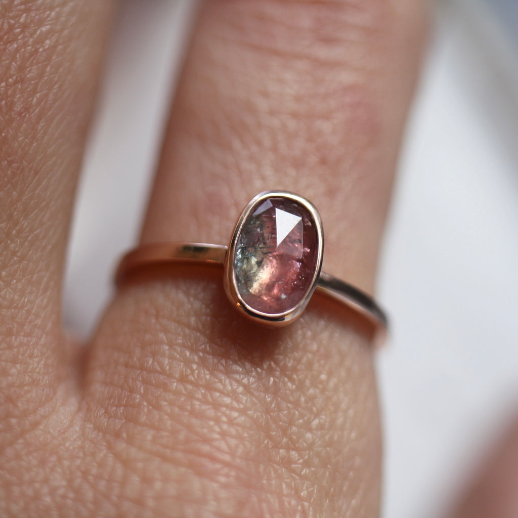 9ct Rose Gold Pastel Tourmaline Ring