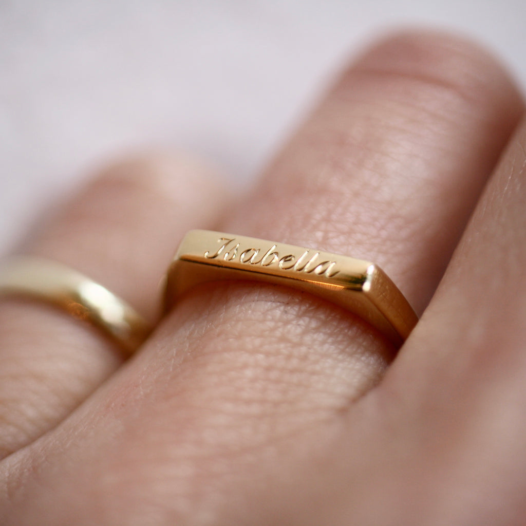 Custom Hand Engraved Signet Ring