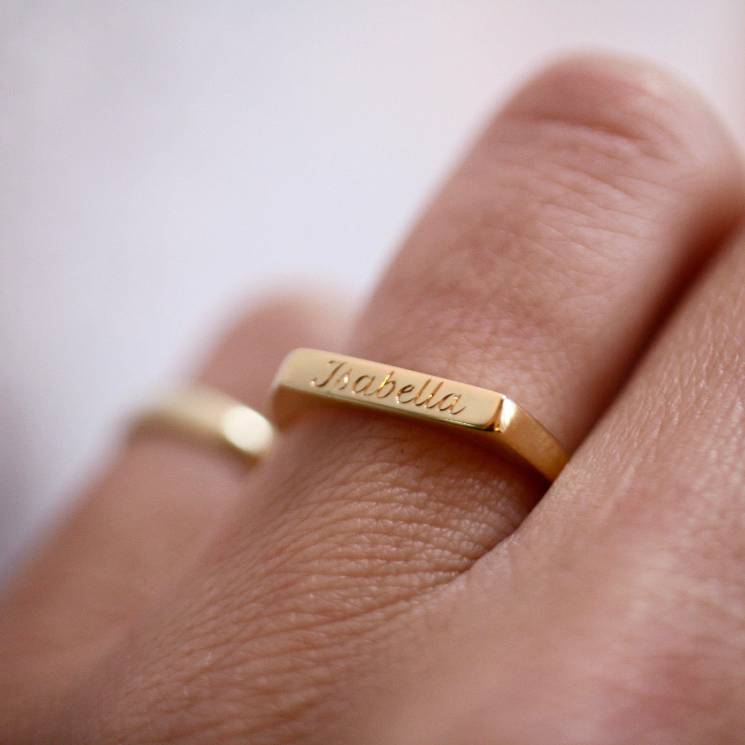 Custom Hand Engraved Signet Ring | Jade Rabbit Design