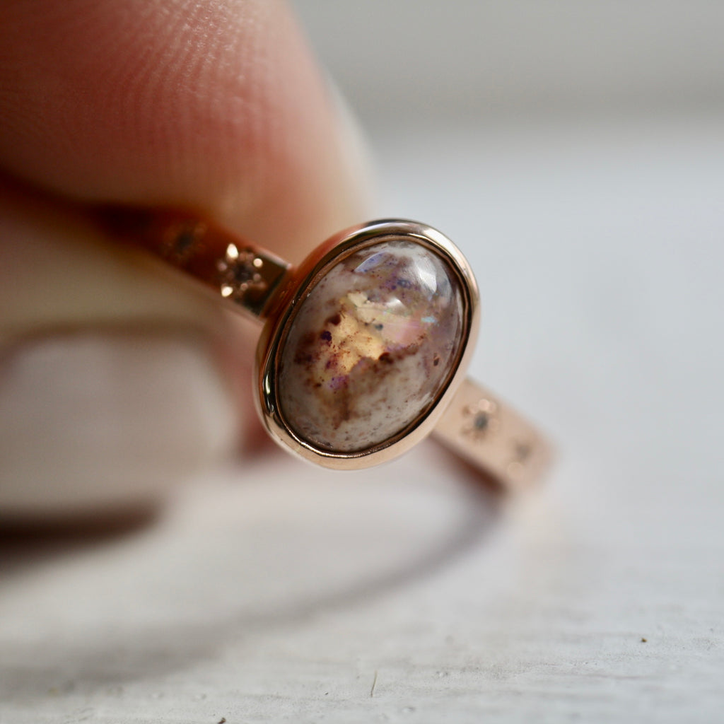 9ct Rose Gold Cloudscape Opal Ring