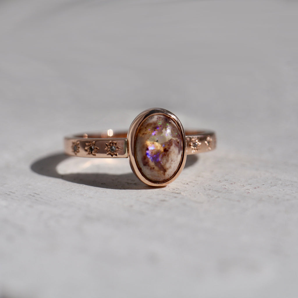 9ct Rose Gold Cloudscape Opal Ring