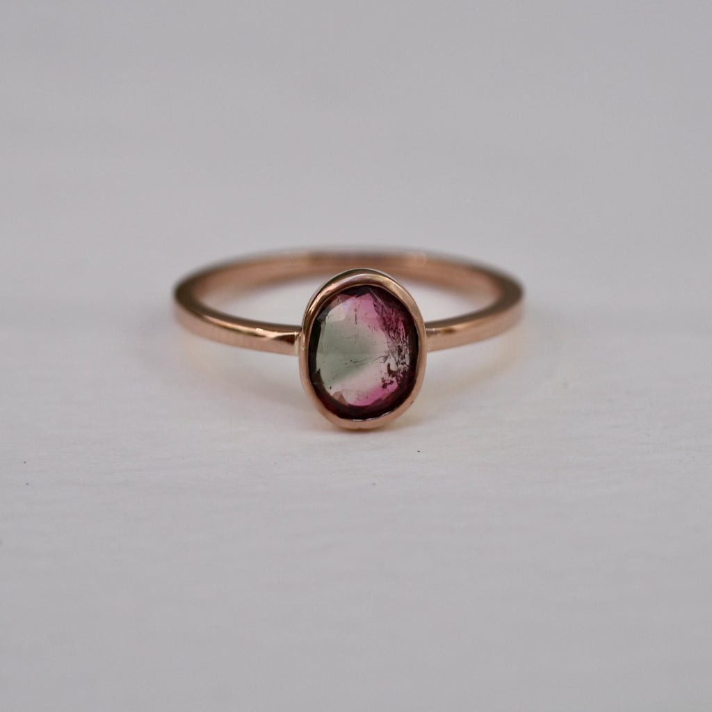 9ct Rose Gold Tourmaline Petal Ring