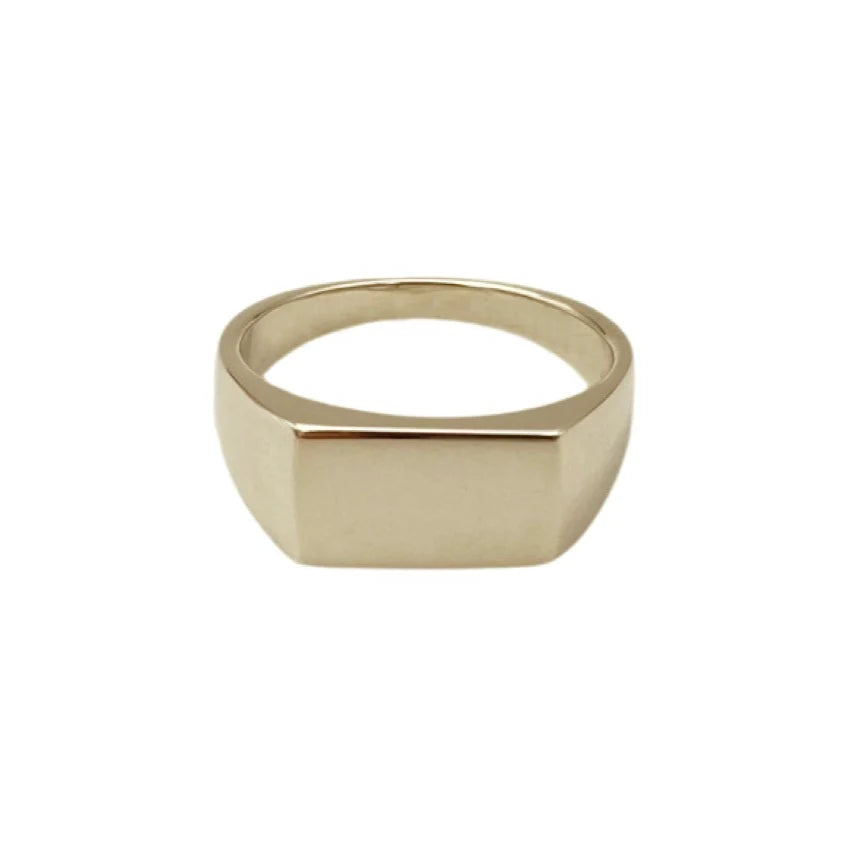 アクセサリー 9ct.Gold Rectangle Signet Ring Vintage Rectangle Signet Ring | Jade Rabbit Design