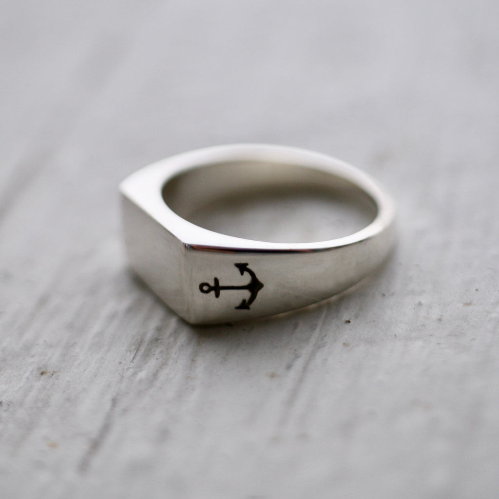 Anchor Signet Ring by Jade Rabbit Design