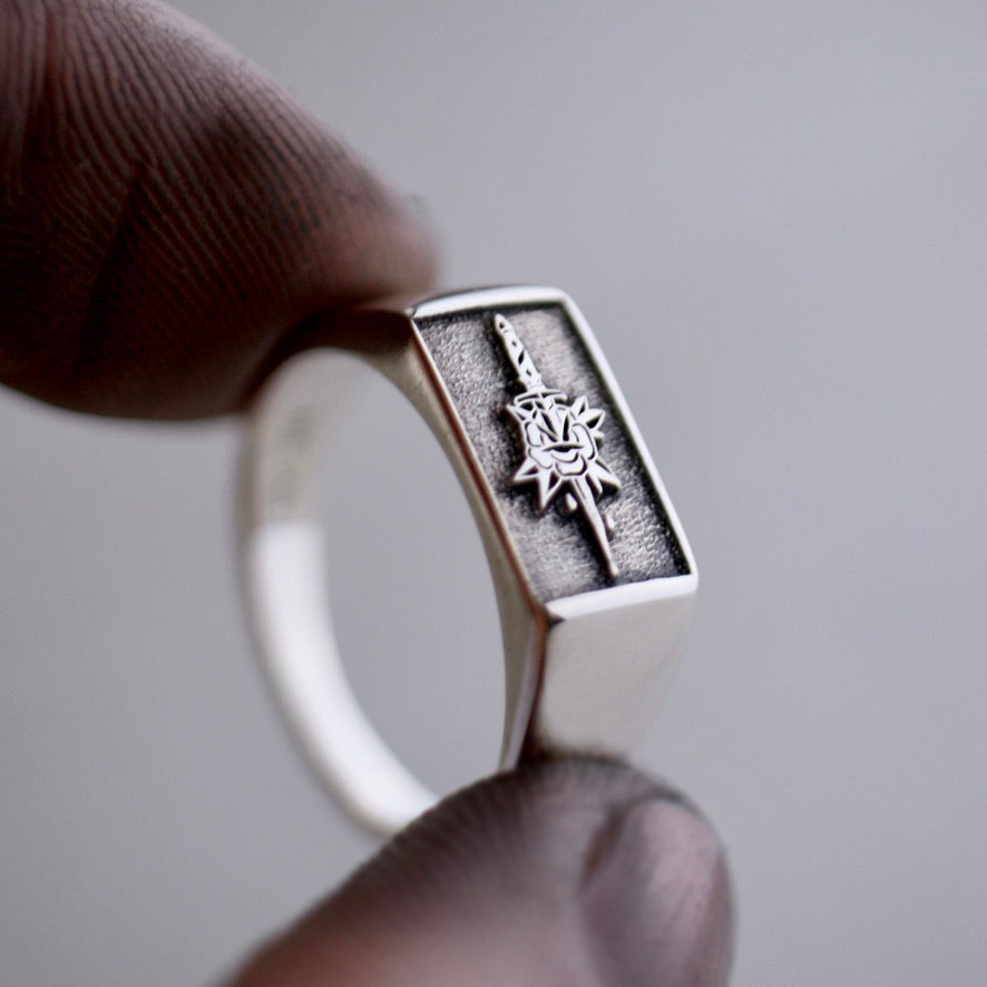 Dagger Signet Ring by Jade Rabbit Design
