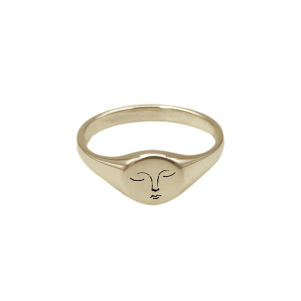Tranquil Face Signet Ring