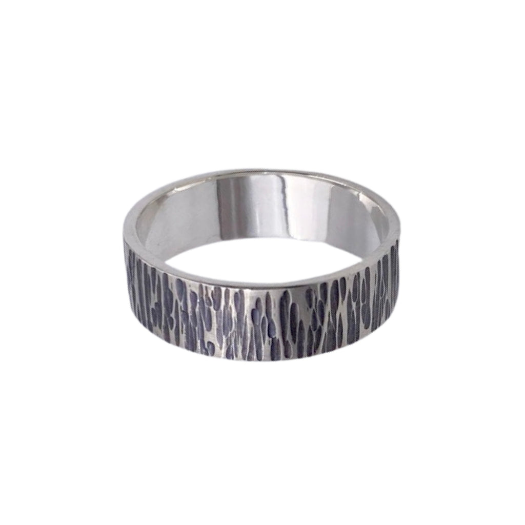Oxidised Textured Ring by Jade Rabbit Design