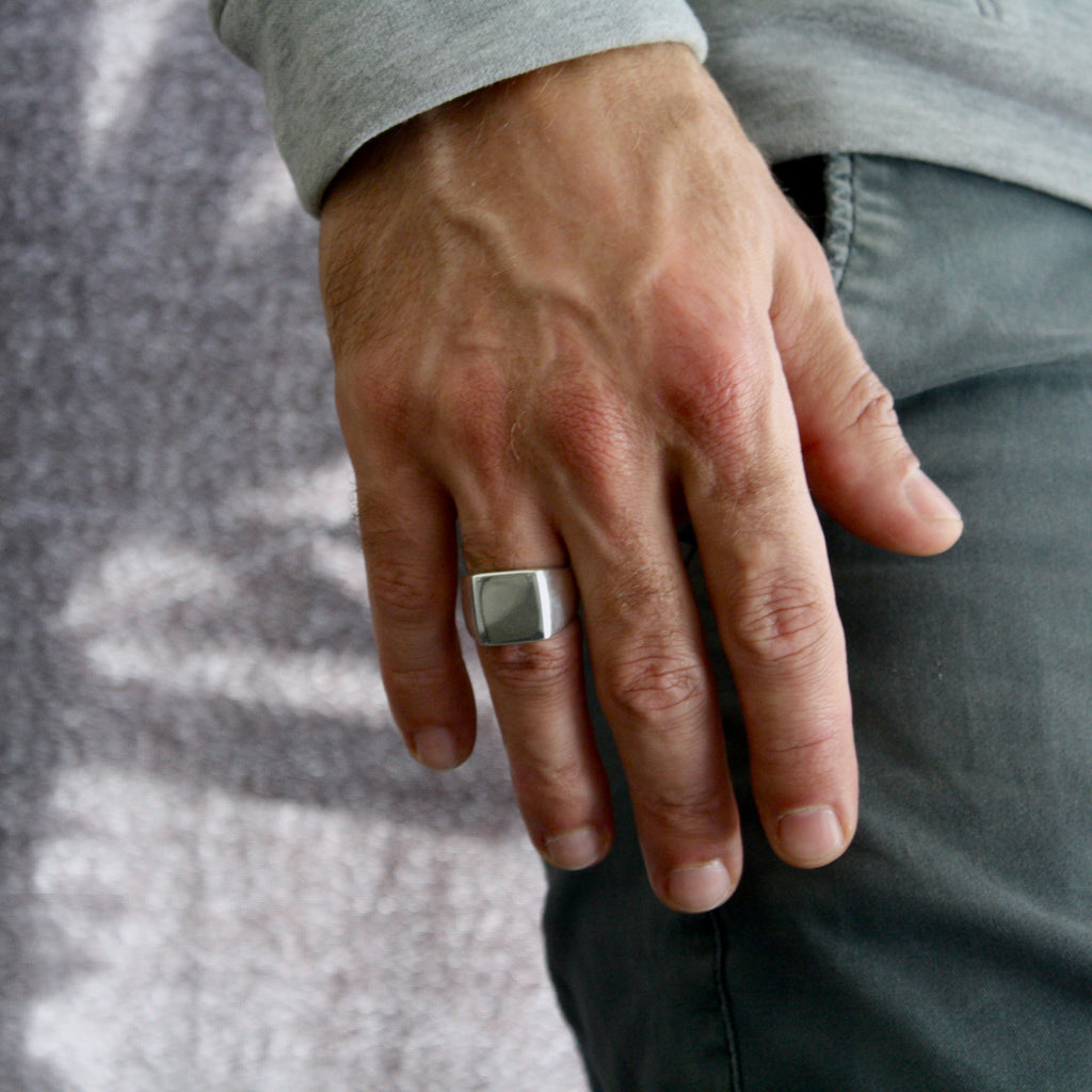 Chunky Square Signet Ring by Jade Rabbit Design