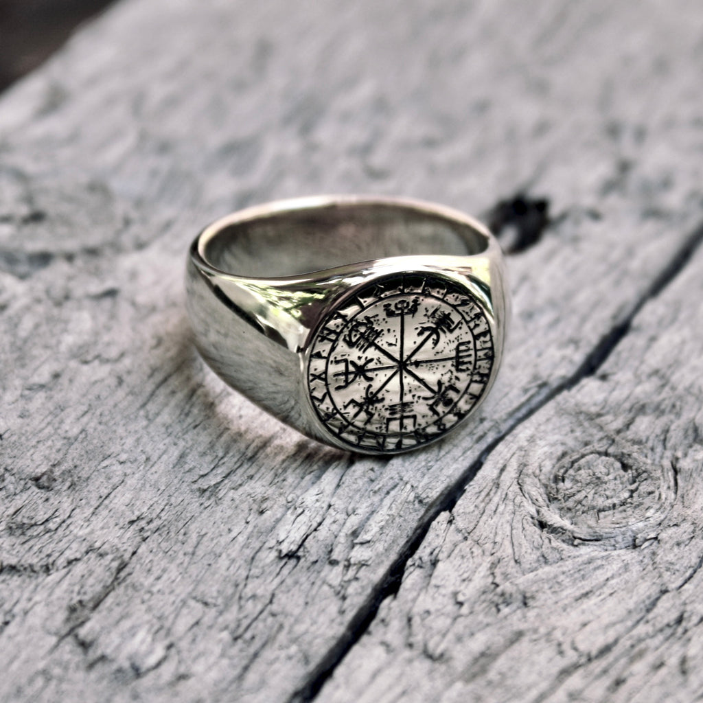 Large Nordic Compass Signet Ring by Jade Rabbit Design