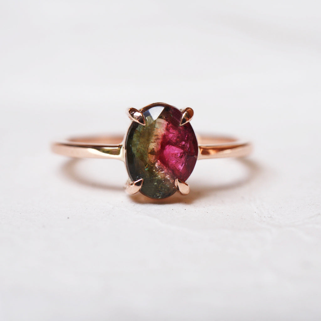 9ct Rose Gold Tourmaline Lover's Ring