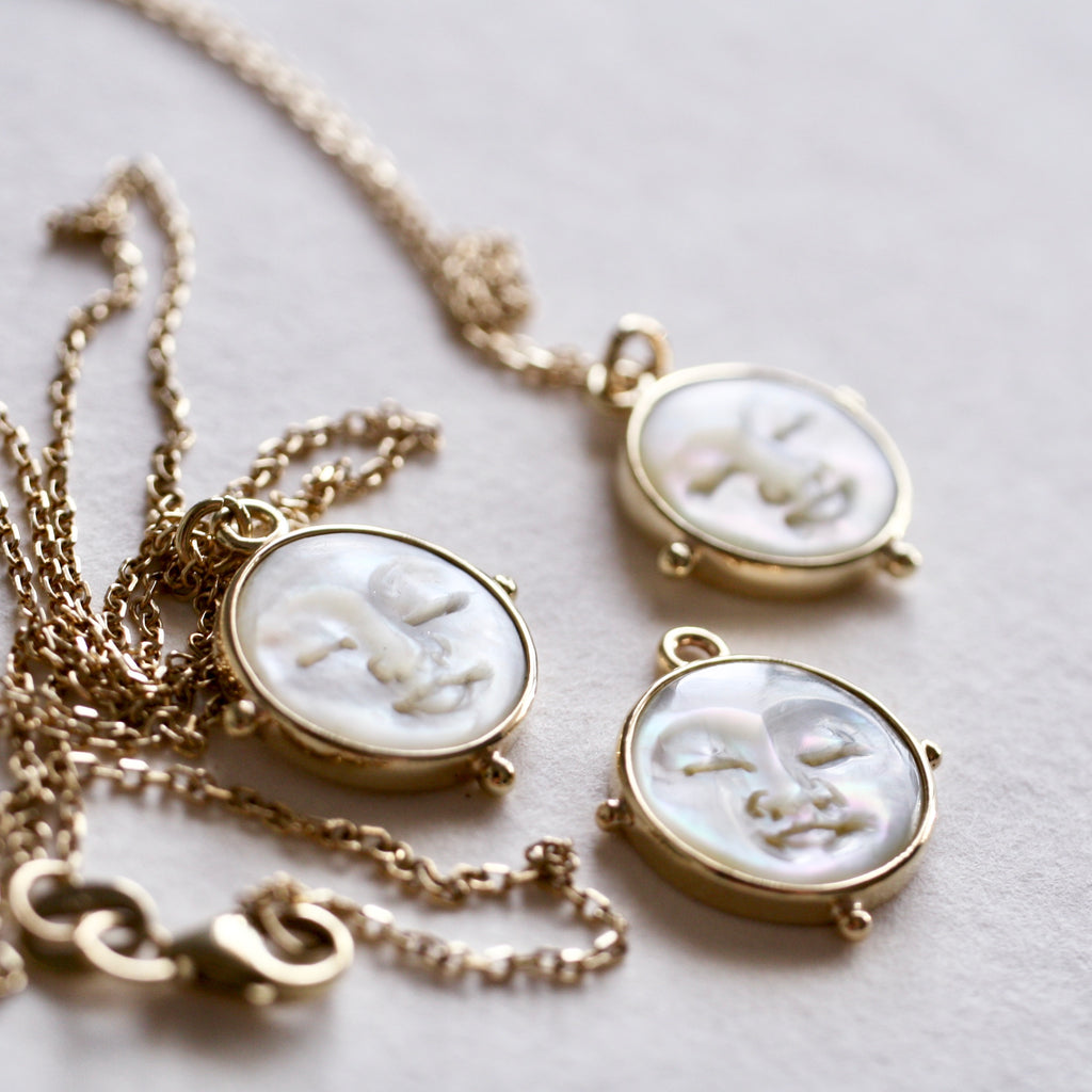 9ct Gold Moonbeam Necklace by Jade Rabbit Design