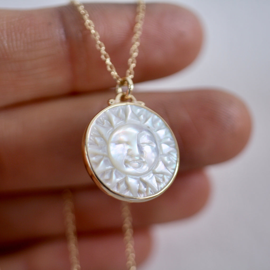 9ct Gold Sunburst Necklace by Jade Rabbit Design
