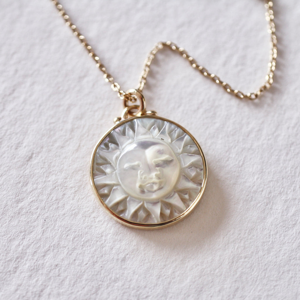 9ct Gold Sunburst Necklace by Jade Rabbit Design