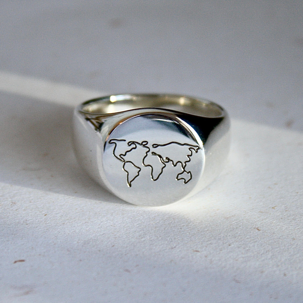 Chunky Circle Signet Ring by Jade Rabbit Design
