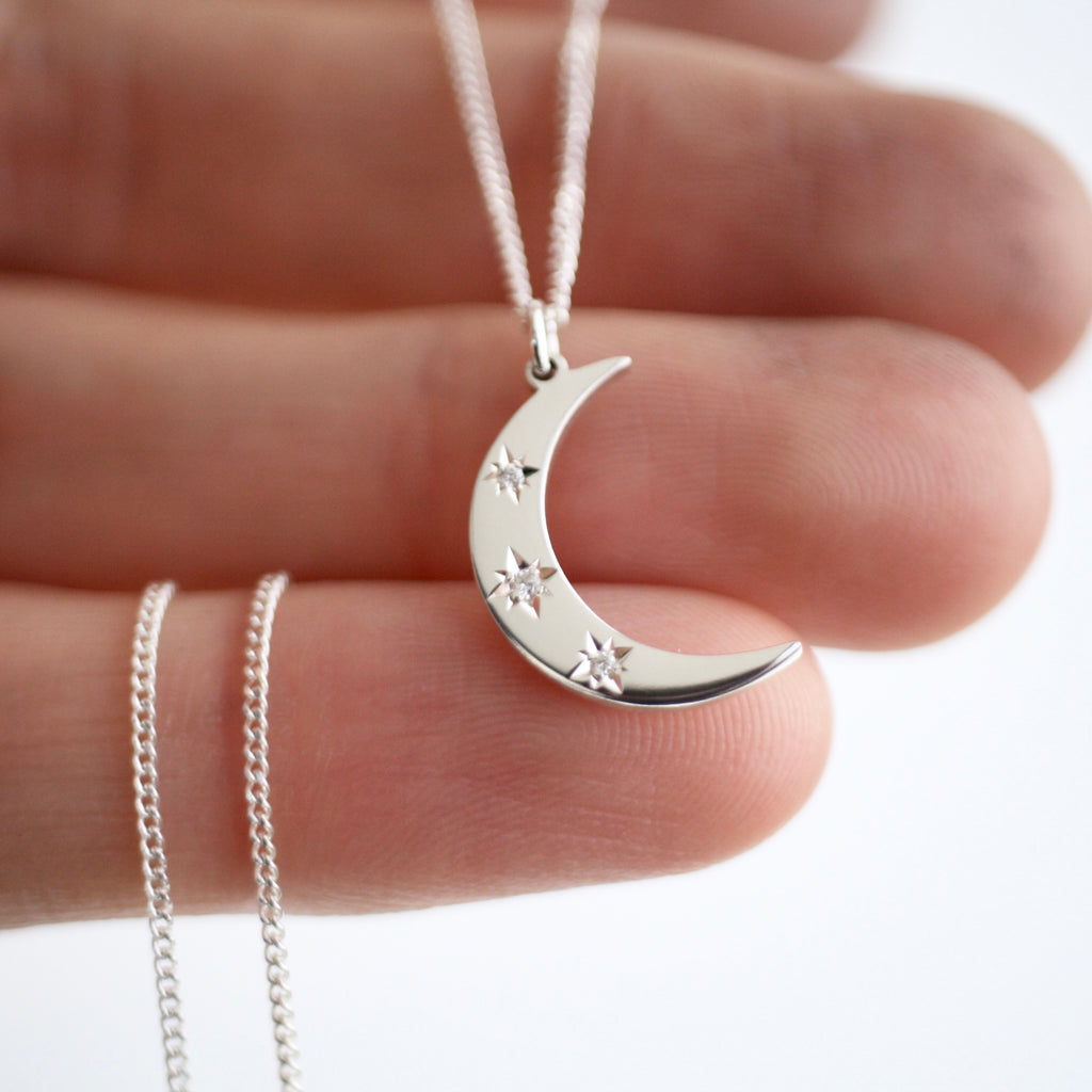 Celestial Moon Necklace by Jade Rabbit Design