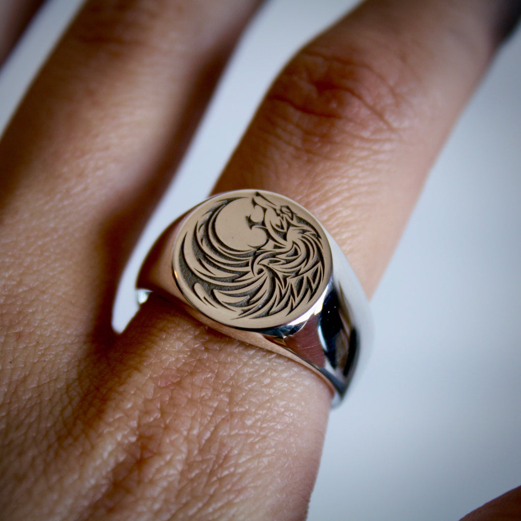 Chunky Circle Signet Ring by Jade Rabbit Design