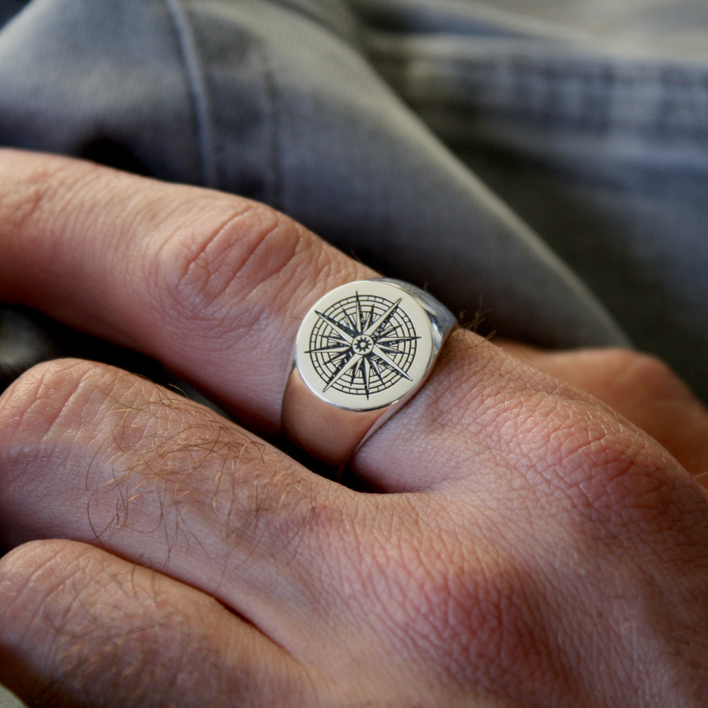 Compass Signet Ring by Jade Rabbit Design